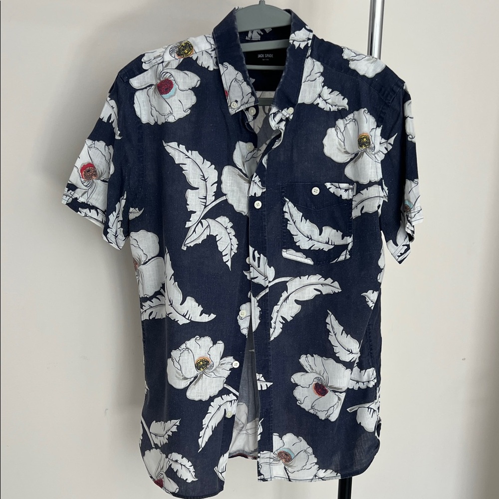Jack Spade Dark Blue Floral Button Down Shirt